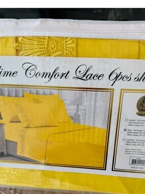 Comfort Lace 6-Piece Bedding Set in Yellow